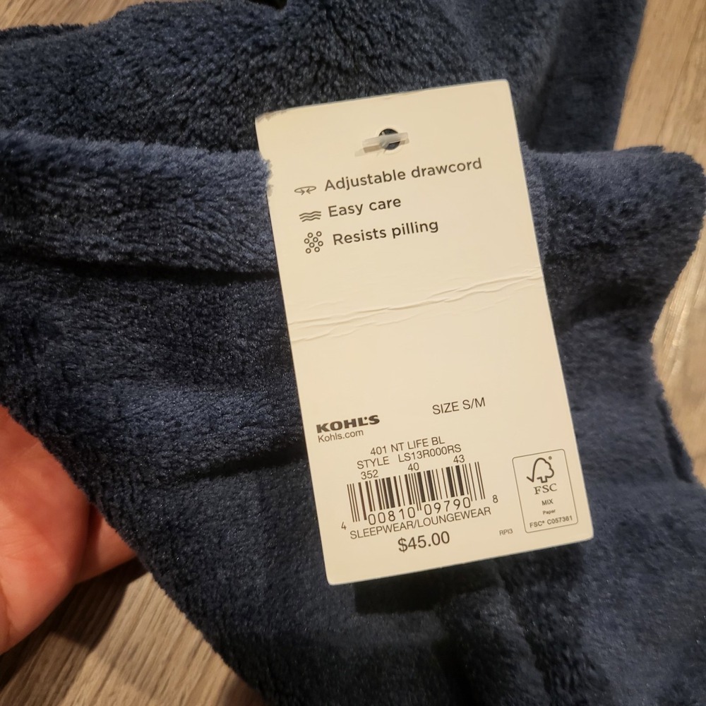 SONOMA Goods for Life Women's Sleepwear Robe Soft, Size M, Deep Navy Blue - Picture 4 of 13